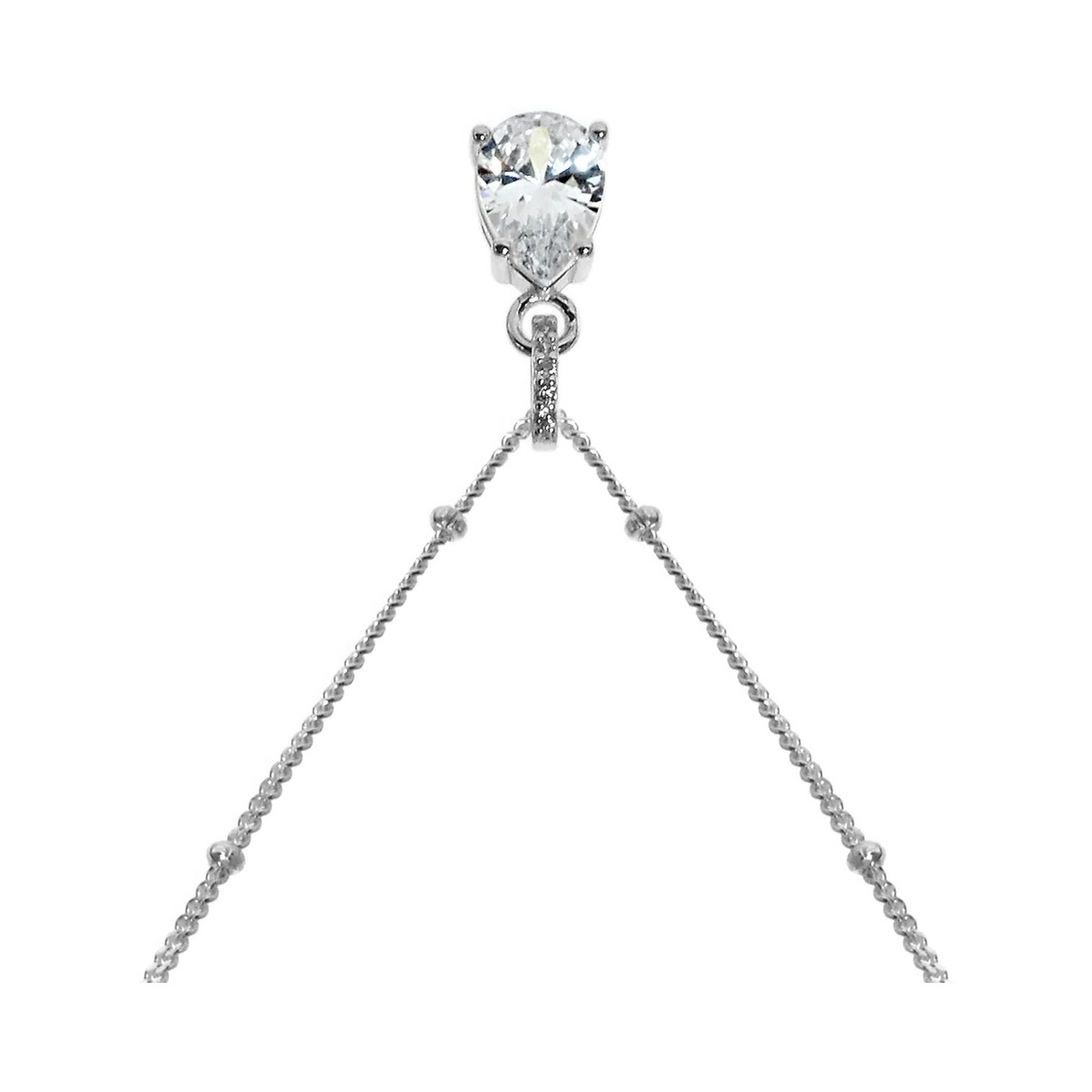 Statement Teardrop Necklace Solid Sterling Silver 925 Hallmarked British Made
