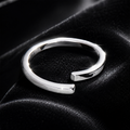 Square Cut Wrap Ring Sterling Silver 925 Hallmarked British Made Size L - Q