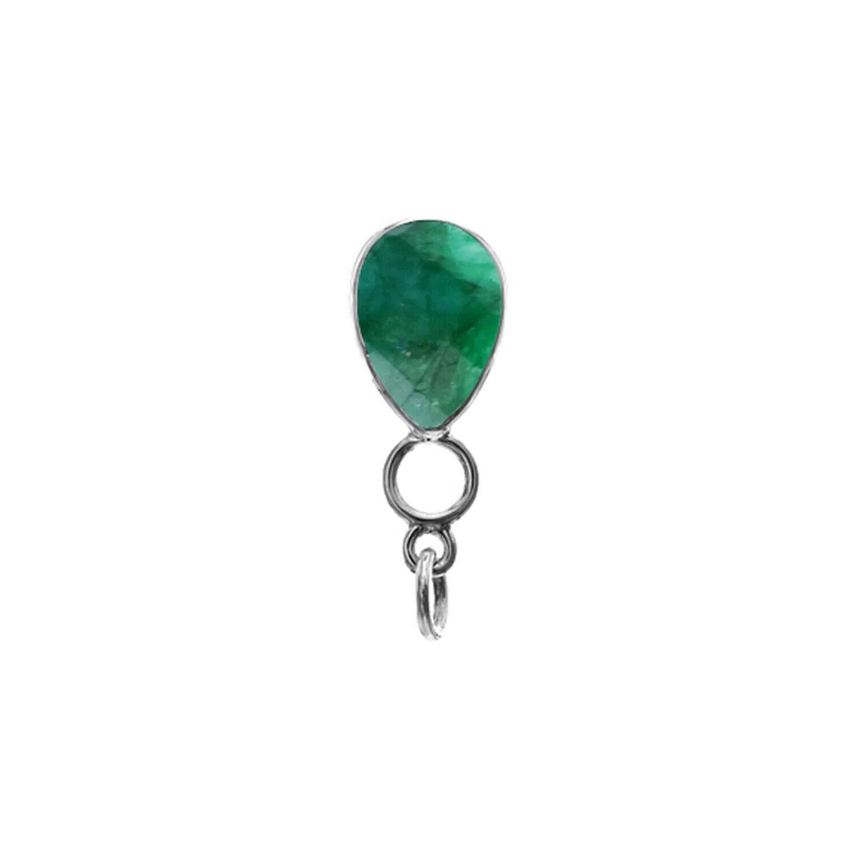 Emerald Hoop Pendant Sterling Silver 925 Hallmark All Chain Lengths Brand New