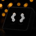 Honeycomb Stud Earrings Sterling Silver 925 Hallmarked Brand New Boxed