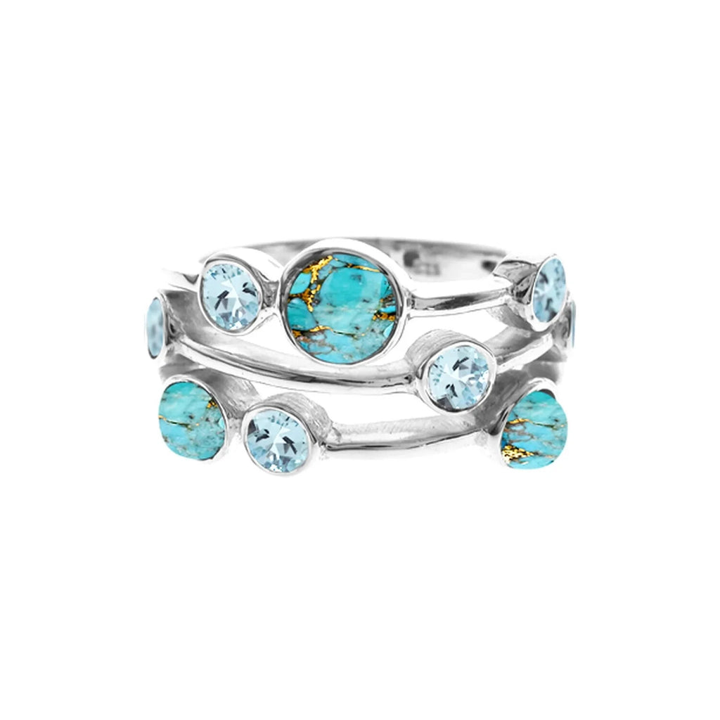Natural 9 Topaz Ring Sterling Silver 925 Hallmarked British Made Size K - T