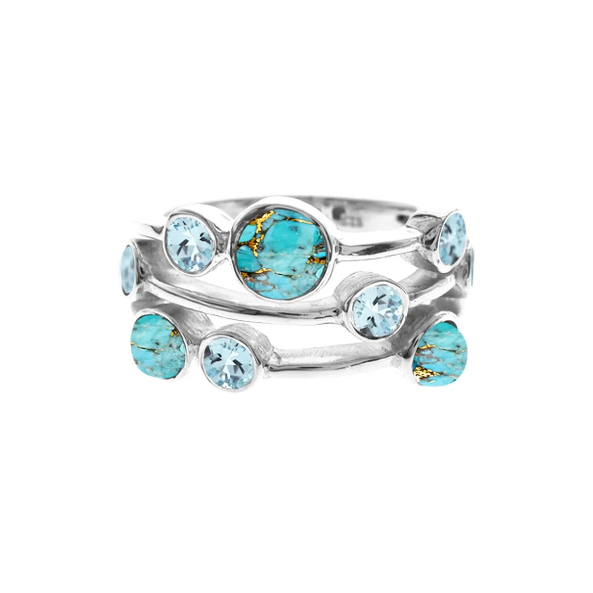 Natural 9 Topaz Ring Sterling Silver 925 Hallmarked British Made Size K - T