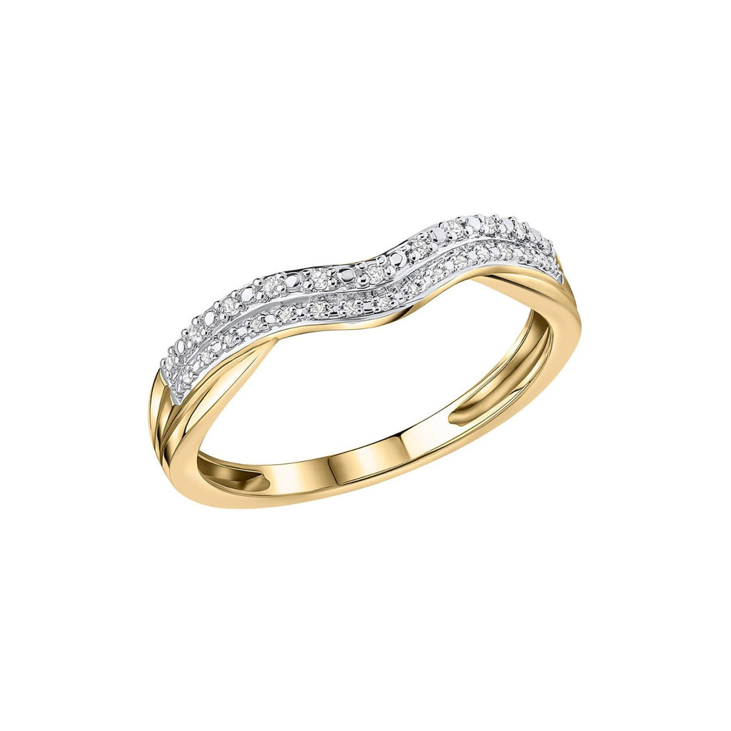 Diamond Wave Eternity Ring 9ct Yellow Gold Sizes  L - Q British Made