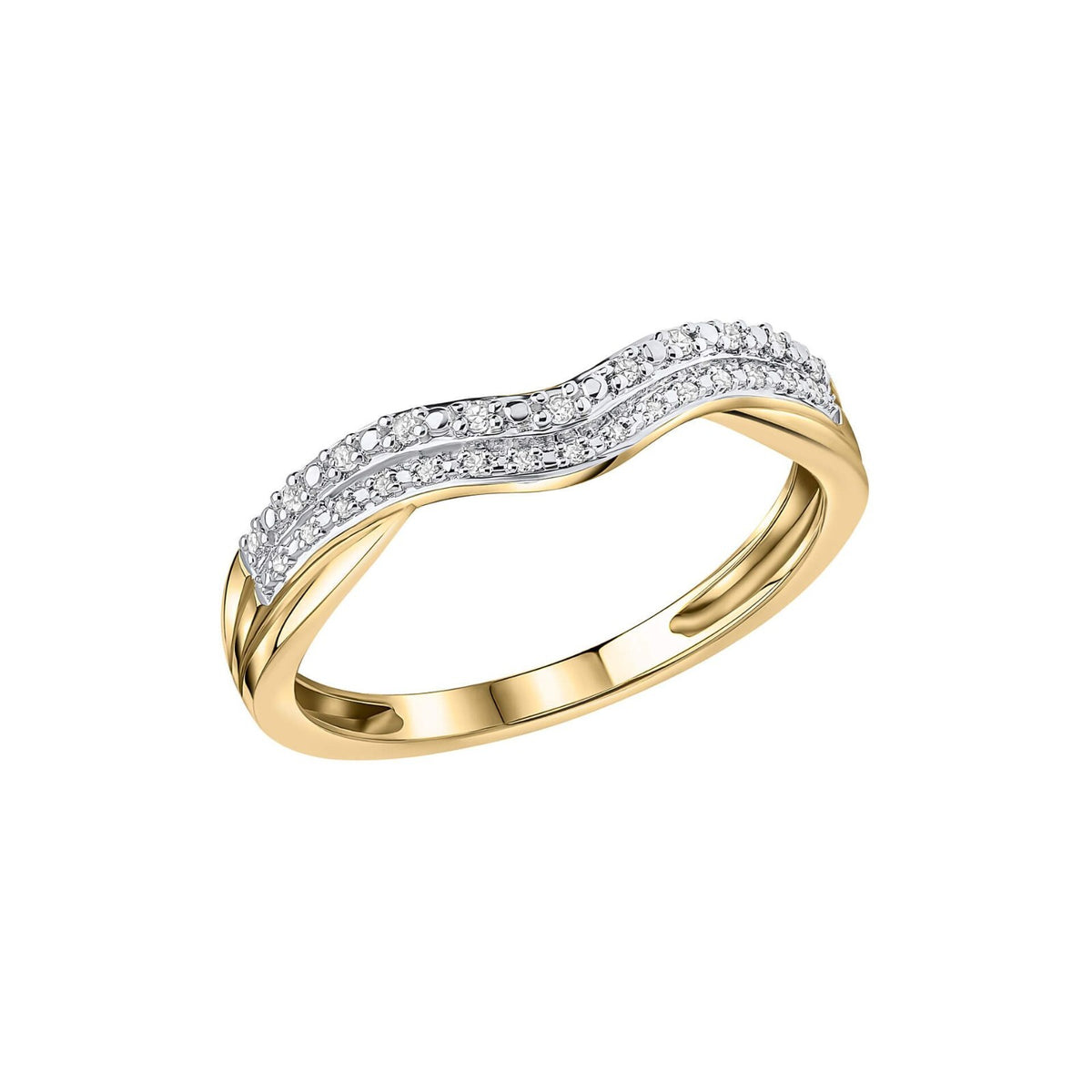 Diamond Wave Eternity Ring 9ct Yellow Gold Sizes  L - Q British Made