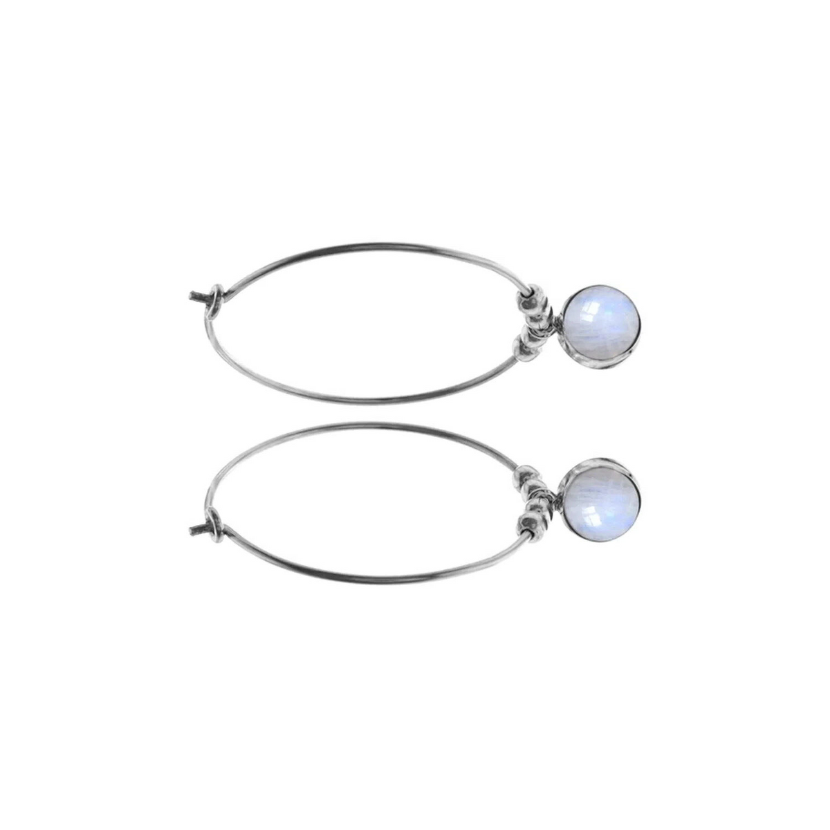 Ivy Moonstone Hoop Earrings Sterling Silver 925 Hallmarked Brand New Boxed