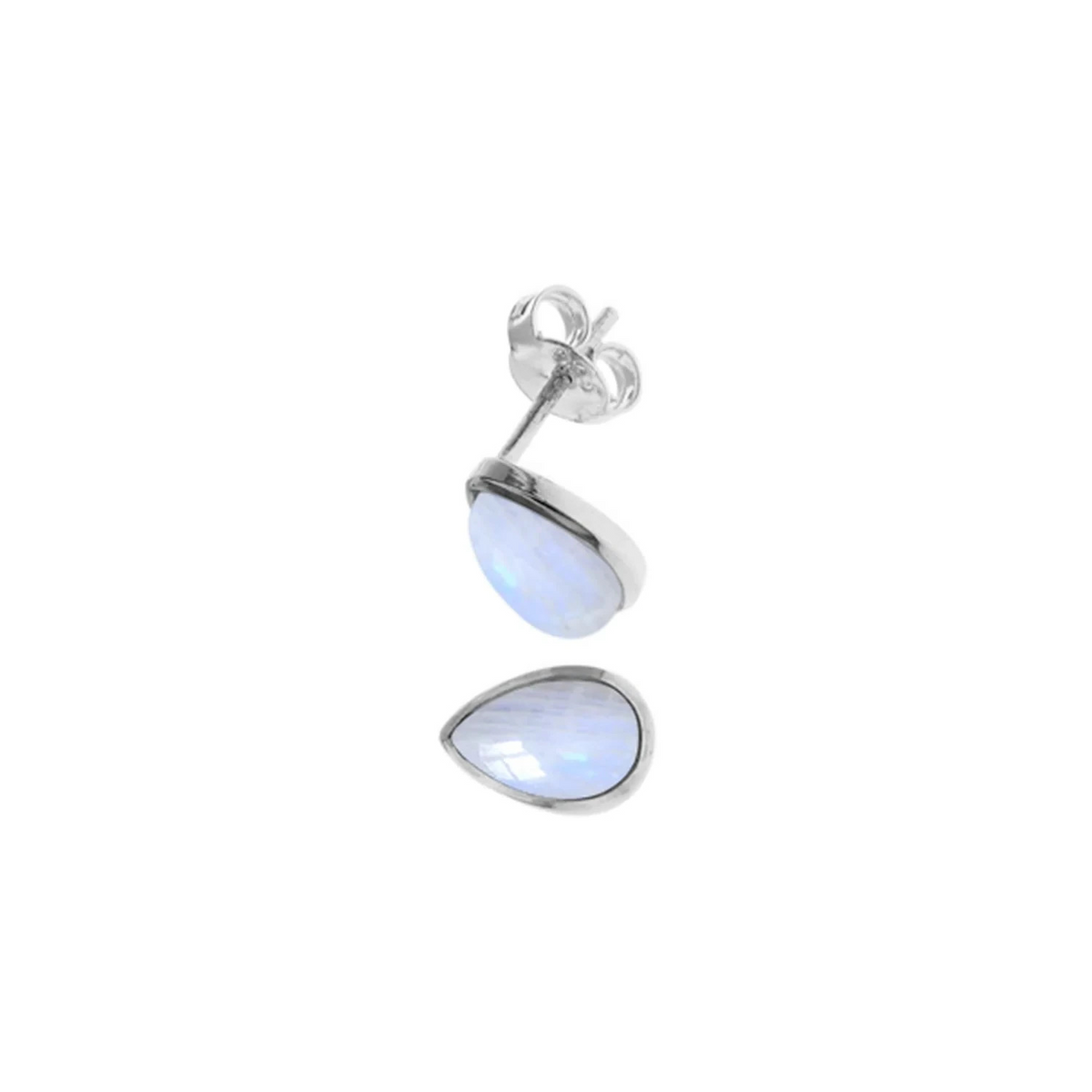 8mm Natural Moonstone Teardrop Earrings Sterling Silver 925 Hallmarked Brand New