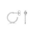 12mm Natural Diamond Hoop Earrings 18ct White Gold Hallmarked British Made