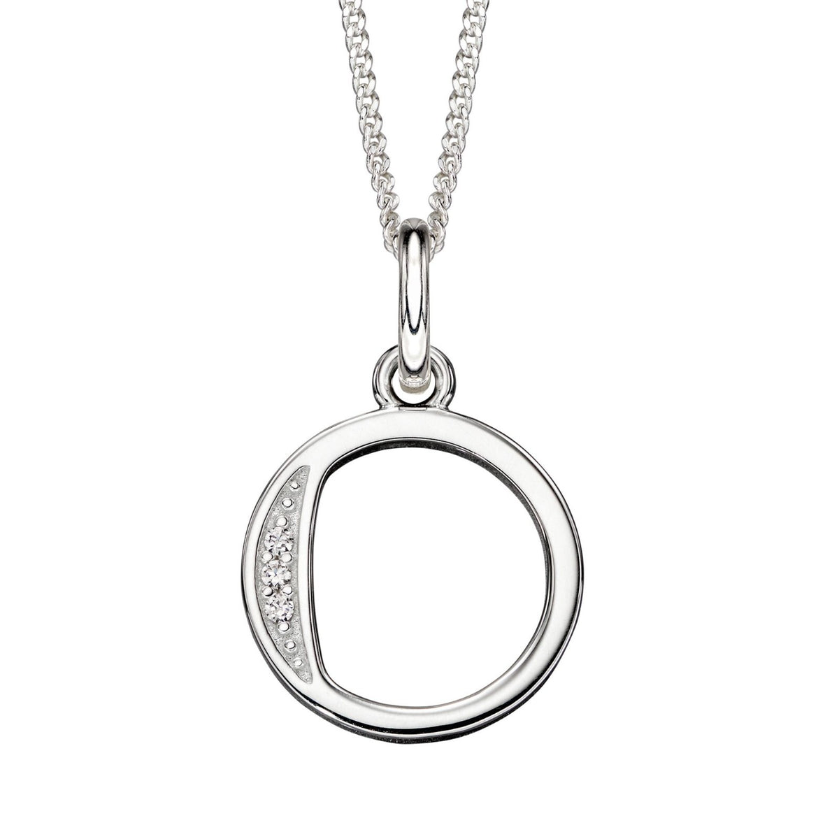 A - Z Necklace Channel Set Sterling Silver British Made 925 Hallmarked Brand New