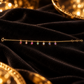 Rainbow Bezel Station Bracelet 9ct Yellow Gold 375 Hallmarked British Made