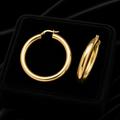 9ct Yellow Gold Hoop Earrings 375 Hallmarked 15mm - 60mm Diameter British Made