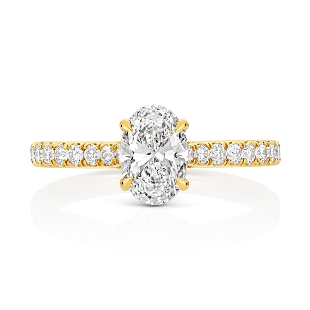 Oval Lab-Grown Diamond Engagement Ring 18ct Yellow Gold Hallmarked Sizes J - Q