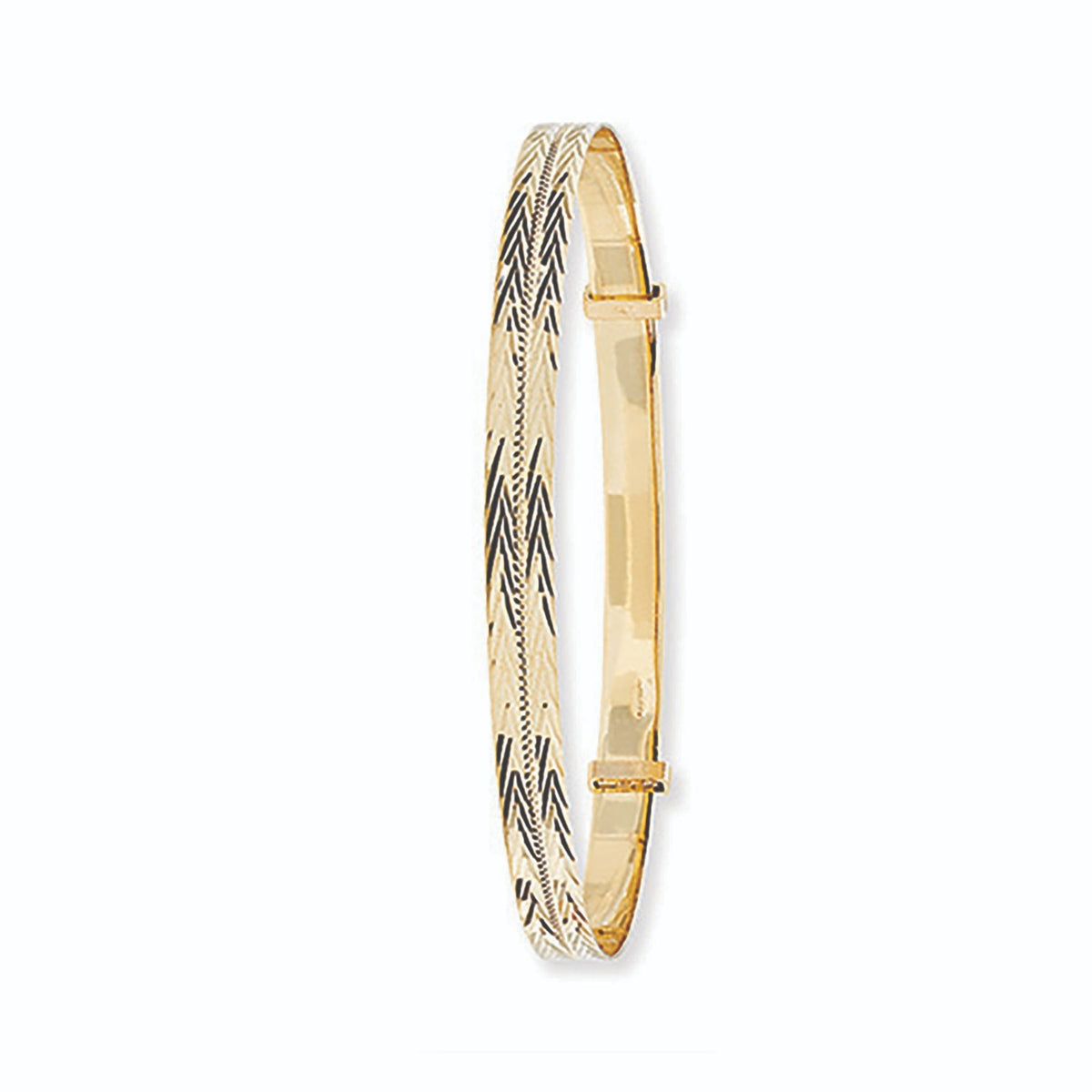 9ct Yellow Gold DC Expandable Bangle 375 Hallmarked British Made Brand New