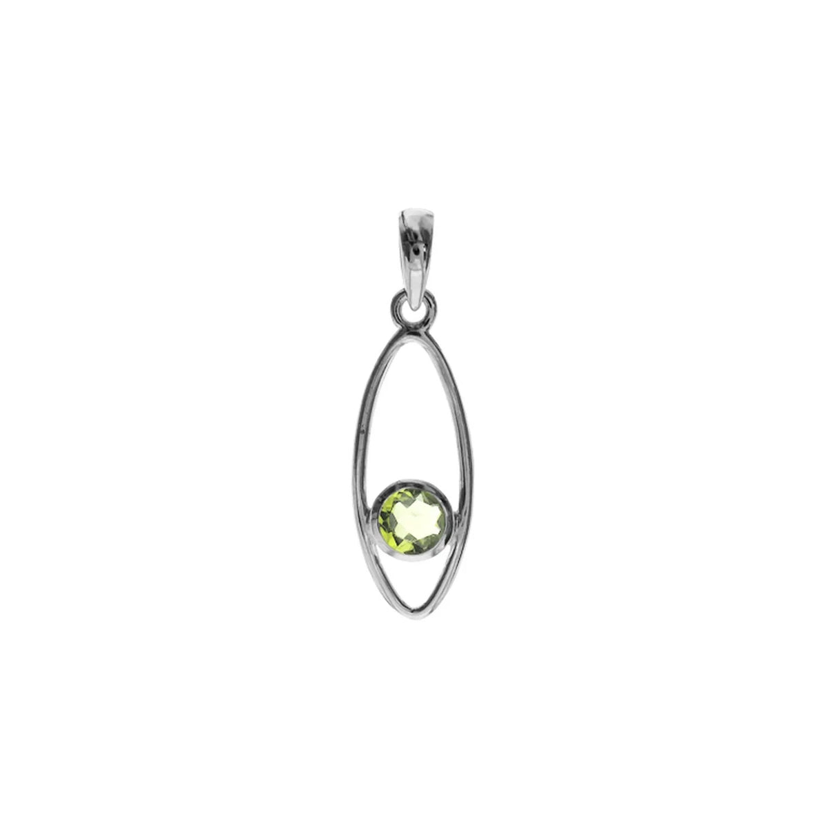 Peridot Eclipse Pendant Sterling Silver 925 Hallmarked All Chain Lengths