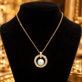 Ladies Eternity Pearl Necklace 9ct Yellow Gold 375 Hallmarked British Made