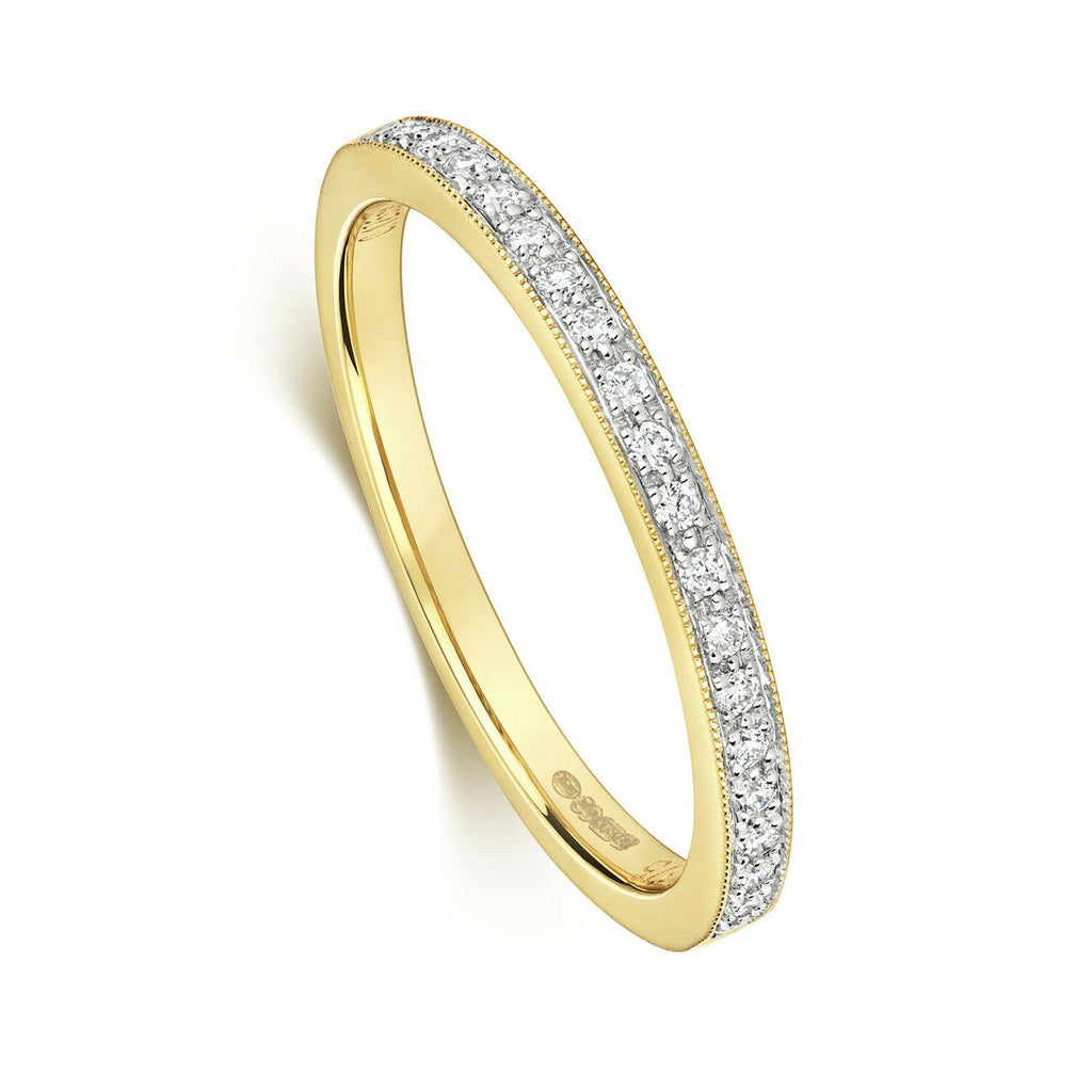 Diamond Eternity Ring 9ct Yellow Gold 375 Hallmark Sizes J - Q British Made
