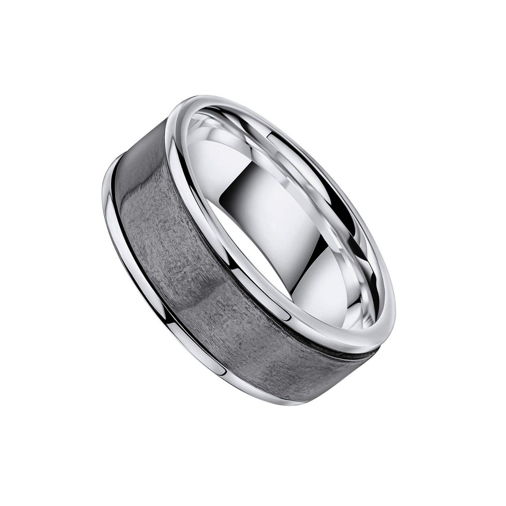 Sterling Silver Gents Brushed Spinner Ring 925 Hallmark Size Q - Z British Made
