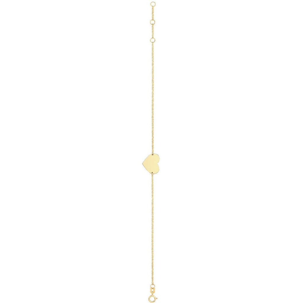 Ladies Heart ID Bracelet Solid 9ct Yellow Gold 375 Hallmarked British Made 