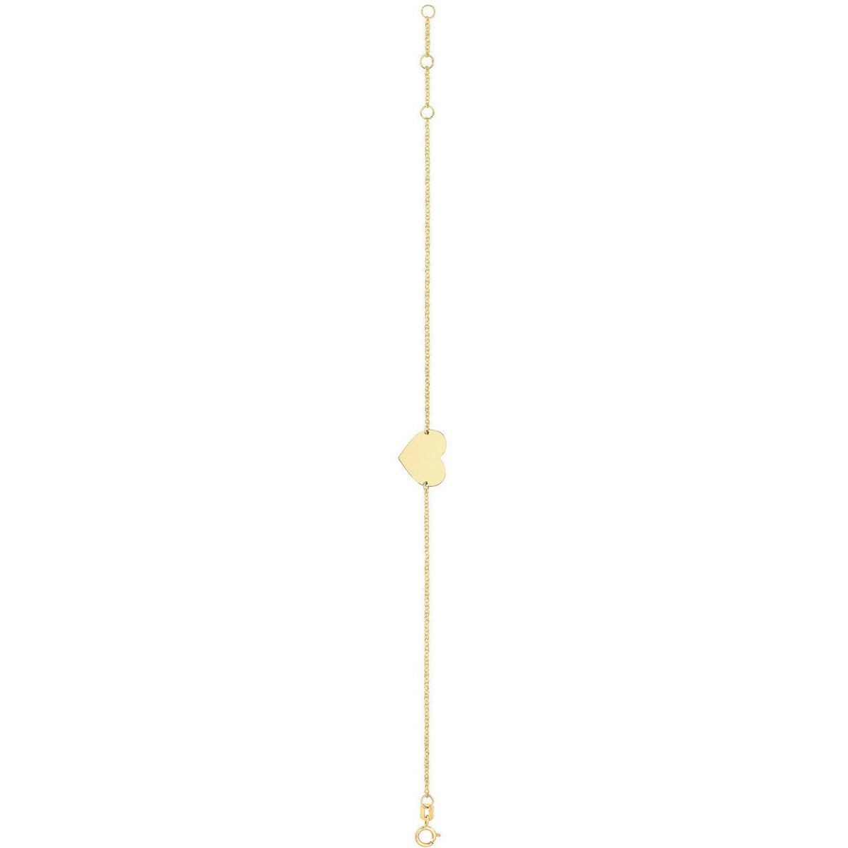 Ladies Heart ID Bracelet Solid 9ct Yellow Gold 375 Hallmarked British Made 