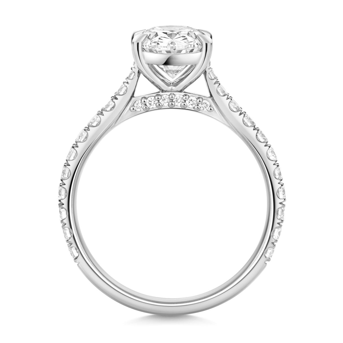 Oval Lab-Grown Diamond Engagement Ring 18ct White Gold Hallmarked Sizes J - Q