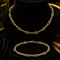 Bubble Link Necklace and Bracelet Set 9ct Yellow Gold 375 Hallmark British Made