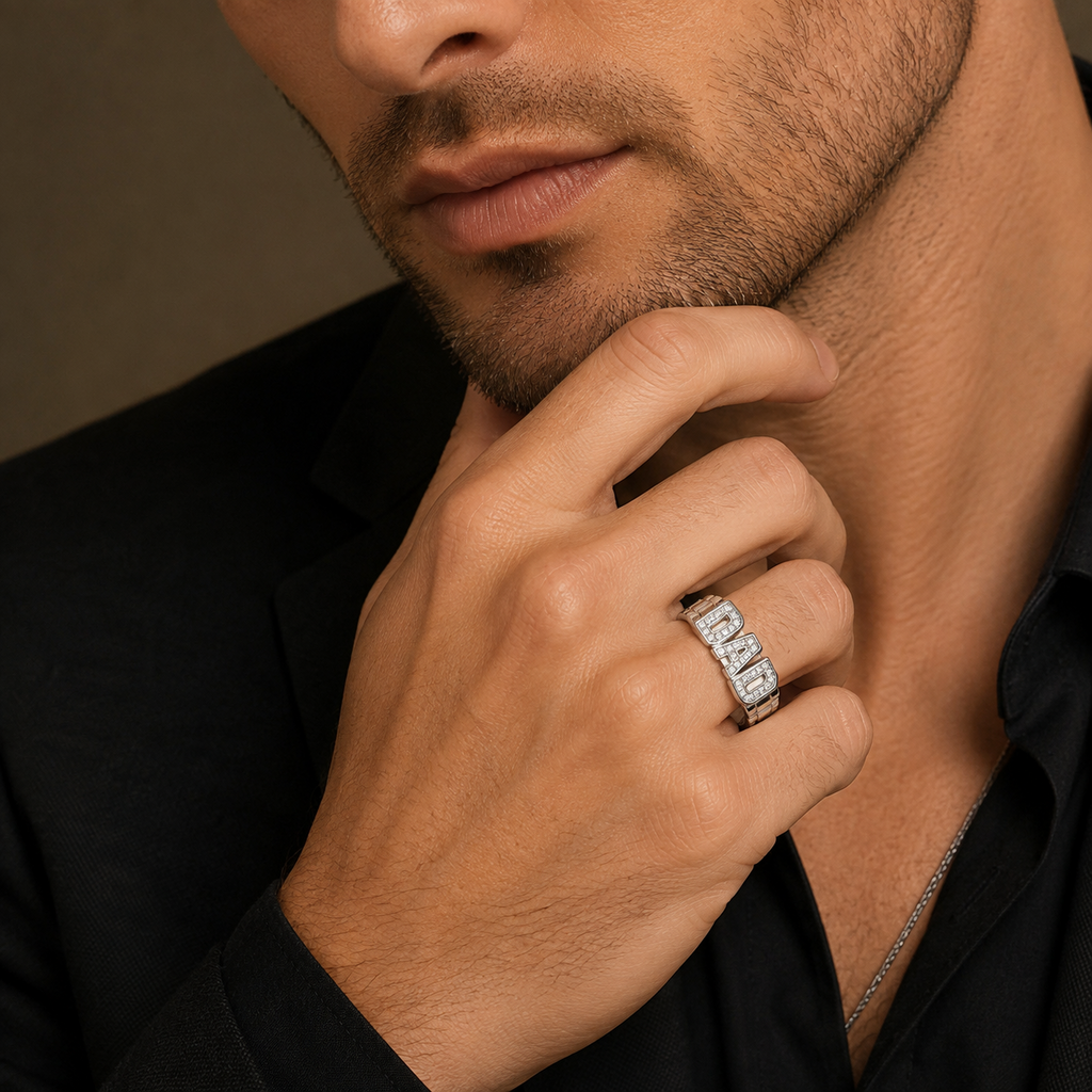 Dad Ring Sterling Silver 925 Hallmarked Sizes British Made Brand New P - Z