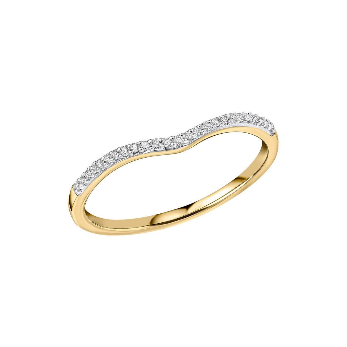 Diamond V Shaped Eternity Ring 9ct Yellow Gold 375 Hallmarked Sizes L - Q