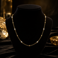 Trace Chain Station Pearl Necklace 9ct Yellow Gold 375 Hallmarked British Made
