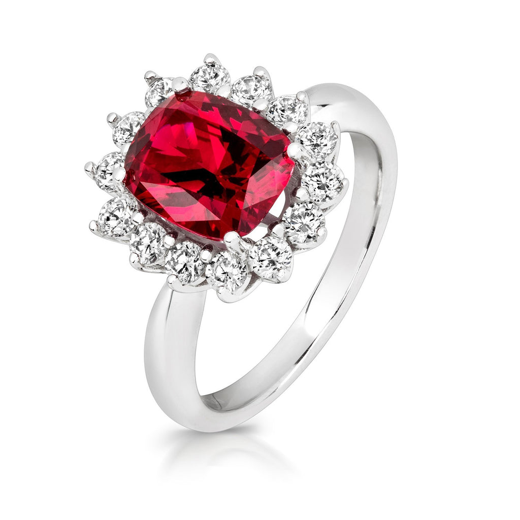 Rectangular Ruby Ring Sterling Silver 925 Hallmark Sizes I - P British Made