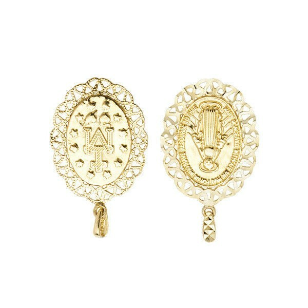 Yellow Gold Miraculous Medal Pendant Hallmarked British Made All Chain Lengths