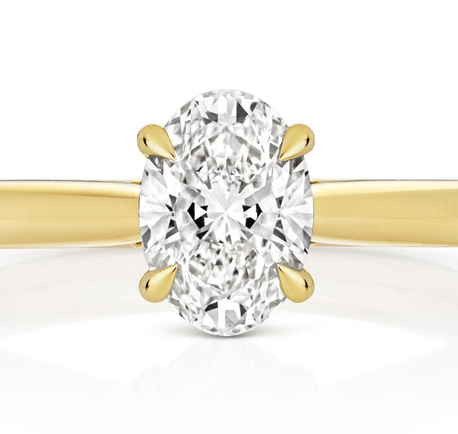 Oval Lab-Grown Diamond Engagement Ring 18ct Yellow Gold Hallmarked Sizes J - Q