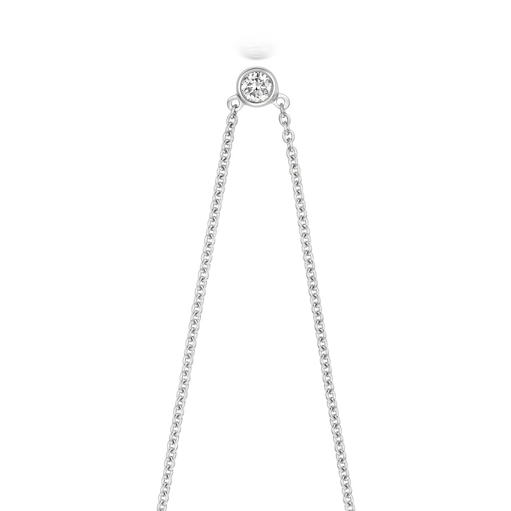 1 Natural Diamond Solitaire Necklace 18ct White Gold Hallmarked British Made