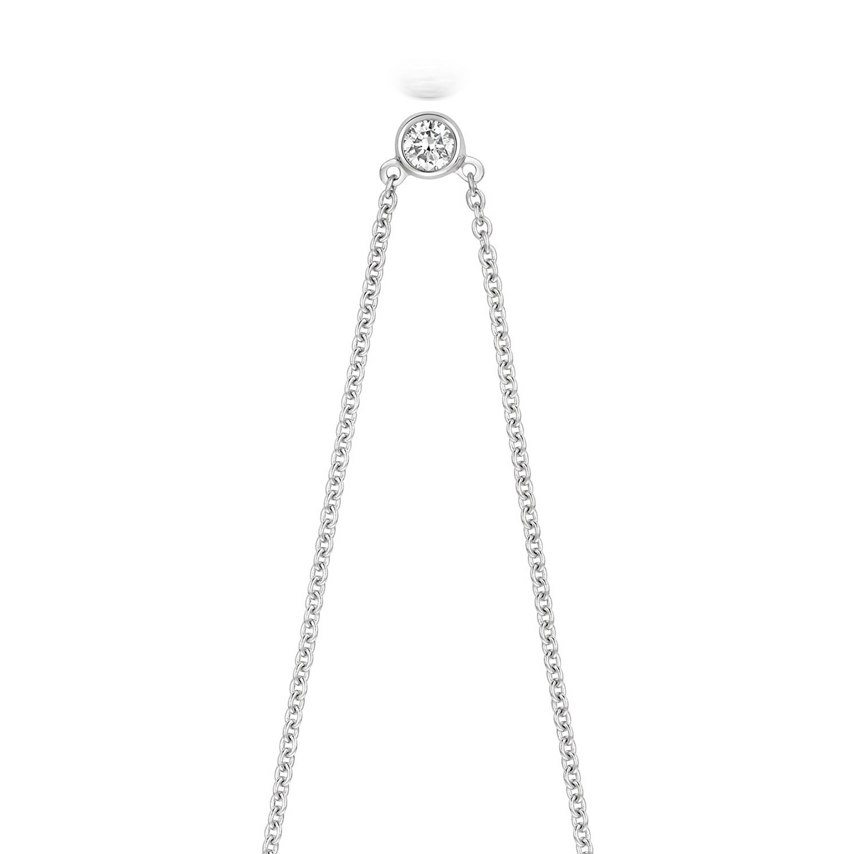 1 Natural Diamond Solitaire Necklace 18ct White Gold Hallmarked British Made