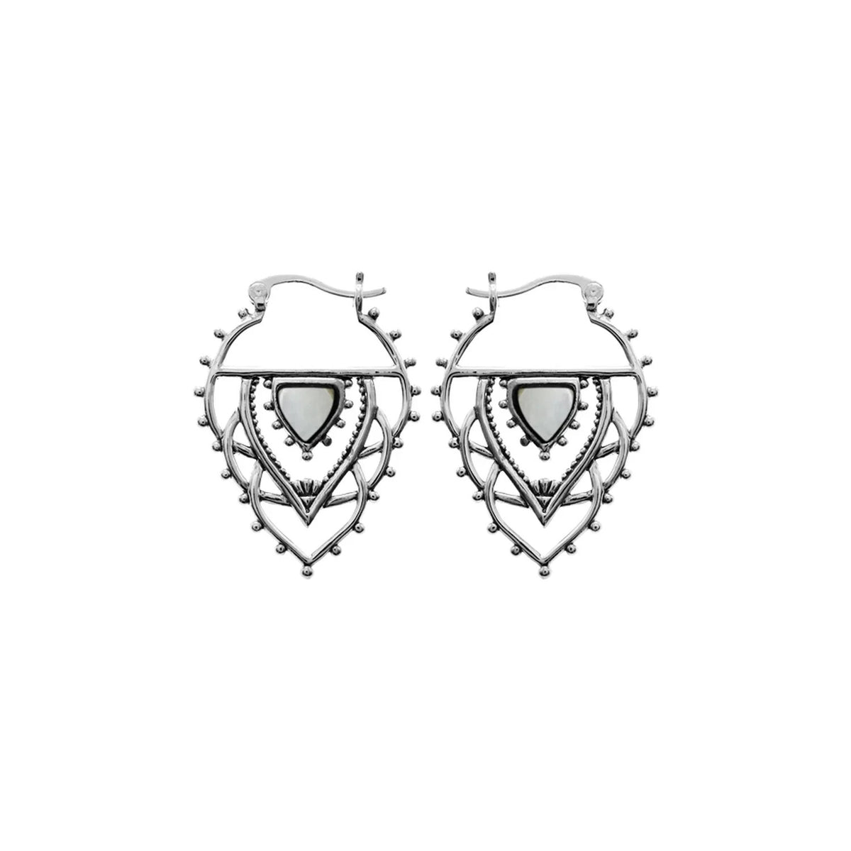 Zora Mother Of Pearl Hoop Earrings Sterling Silver 925 Hallmark Brand New Boxed