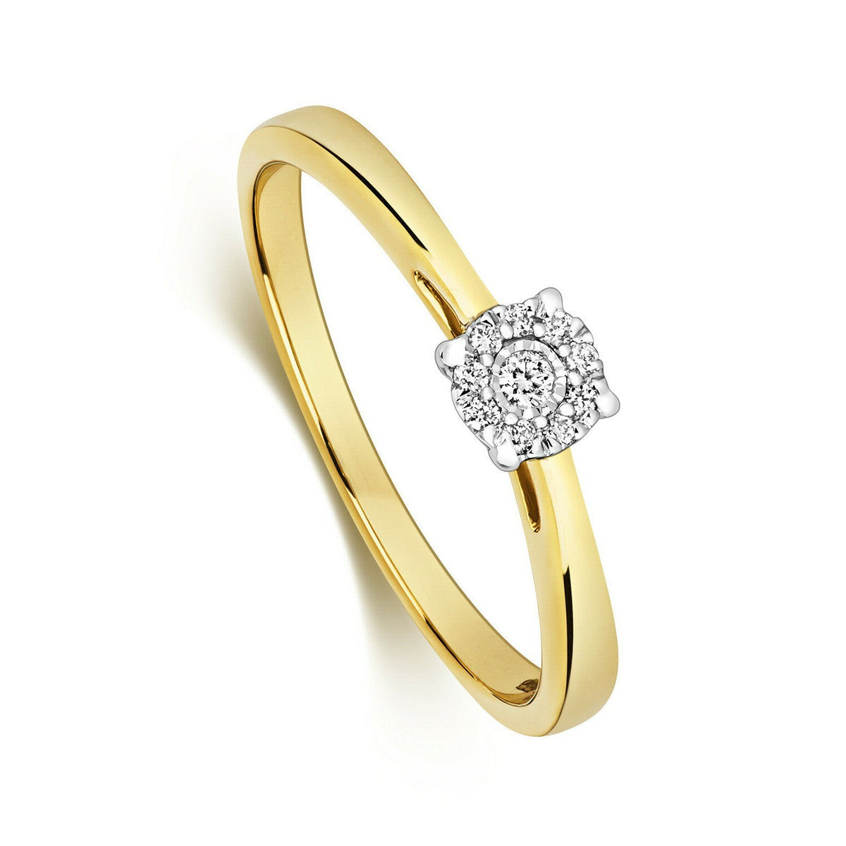 Natural Diamond Engagement Ring Solid 9ct Yellow Gold 375 Hallmarked
