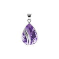 Large Teardrop  Amethyst Pendant Sterling Silver 925 Hallmark All Chain Lengths