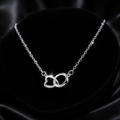 Eternal Heart Loop Necklace Solid Sterling Silver 925 Hallmarked British Made