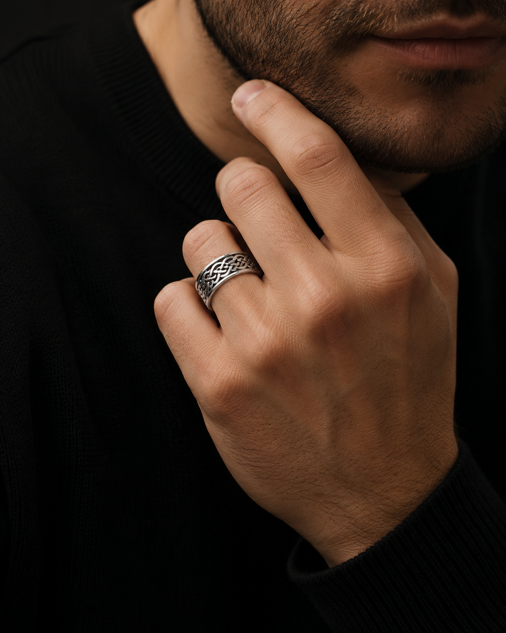Mens Celtic Band Ring 925 Hallmarked British Made Brand New Boxed  Sizes S - Z