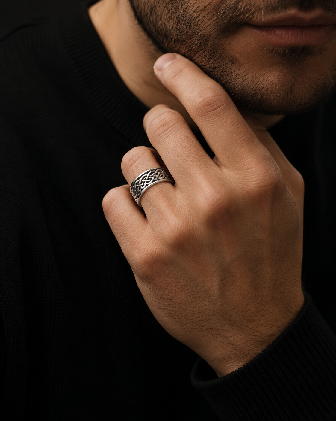 Mens Celtic Band Ring 925 Hallmarked British Made Brand New Boxed  Sizes S - Z