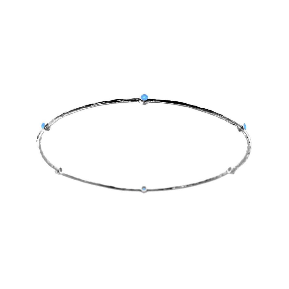 Sterling Silver Opal Bangle British Made 925 Hallmarked Brand New Boxed