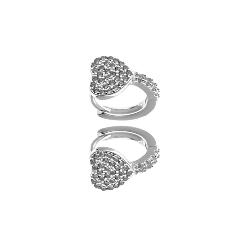 Cluster Micro Heart Hoop Earrings Sterling Silver 925 Hallmarked Brand New Boxed
