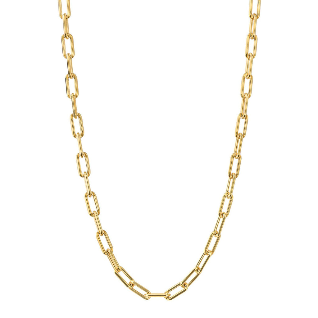 Open Link Carrier Chain Necklace 9ct Yellow Gold Plated Hallmarked Brand New