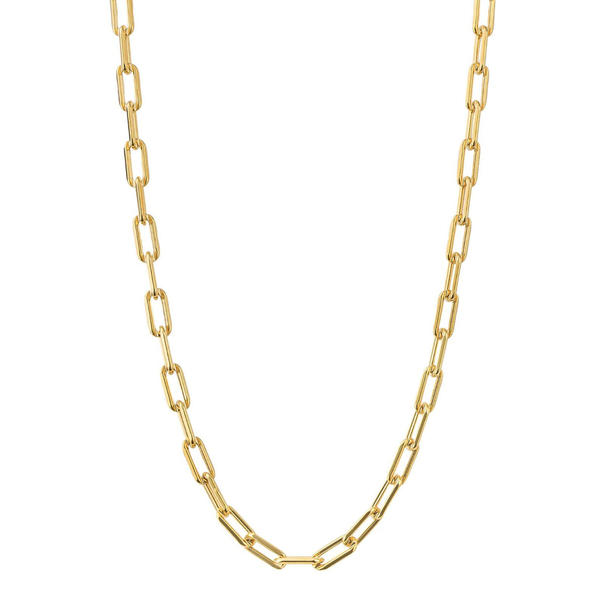 Open Link Carrier Chain Necklace 9ct Yellow Gold Plated Hallmarked Brand New