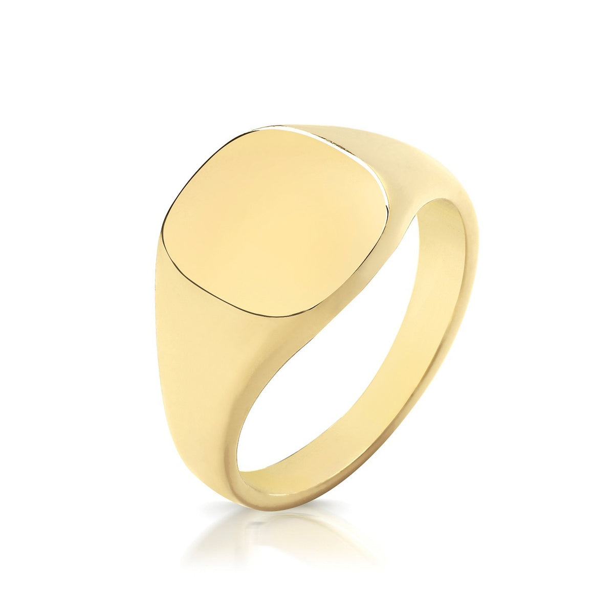 Cushion Mens 9ct Yellow Gold Signet Ring 375 Hallmarked British Made Size L - X