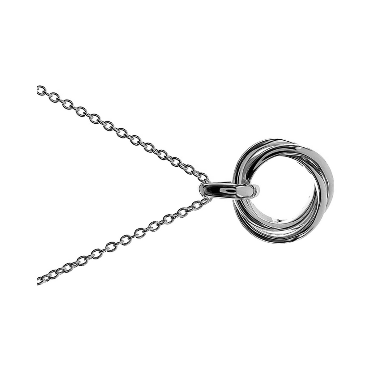 Interinked Ring Necklace Solid Sterling Silver 925 Hallmarked British Made