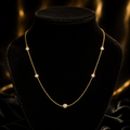 5 Flush Natural Diamond Necklace 18ct Yellow Gold Hallmarked British Made