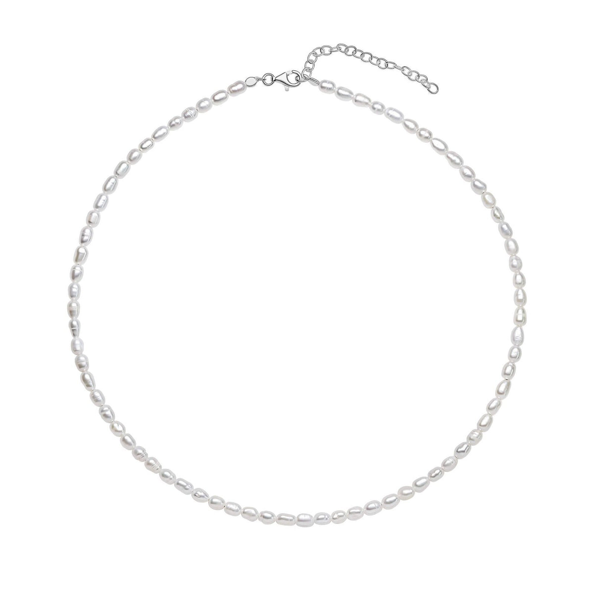 Rice Pearl Necklace Sterling Silver 925 Hallmarked British Made Brand New Boxed