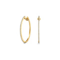 32mm Natural Diamond Hoop Earrings 18ct Yellow Gold Hallmarked British Made