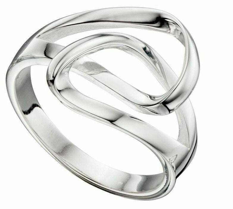 Sterling Silver Double Wrap Ring 925 Hallmarked Size K - S British Made
