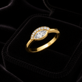Marquise Solitaire Ring 9ct Yellow Gold Hallmarked Sizes J - Q British Made