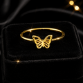 Butterfly Ring 14ct Yellow Gold Plated Hallmarked British Made Size K - Q